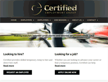 Tablet Screenshot of certifiedemployment.com